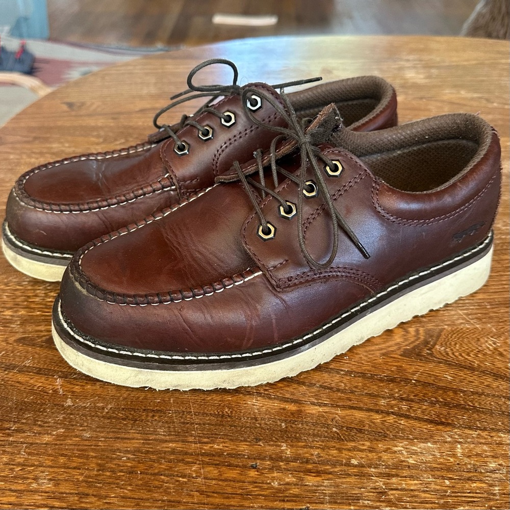 Golden Fox Leather Moc Toe Oxford